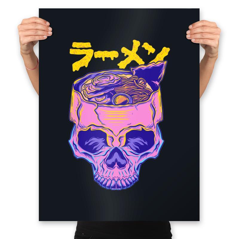 Skull Ramen - Prints Posters RIPT Apparel 18x24 / Black