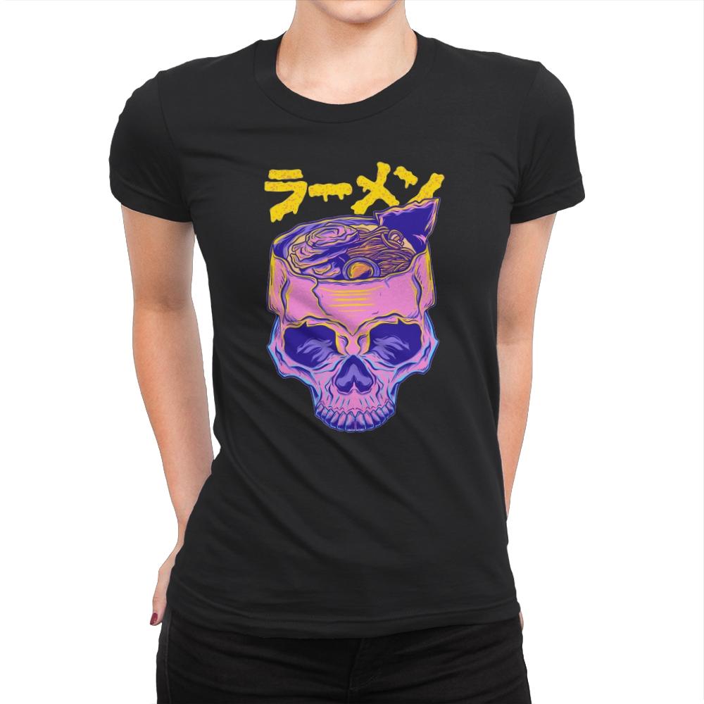 Skull Ramen - Womens Premium T-Shirts RIPT Apparel Small / Black
