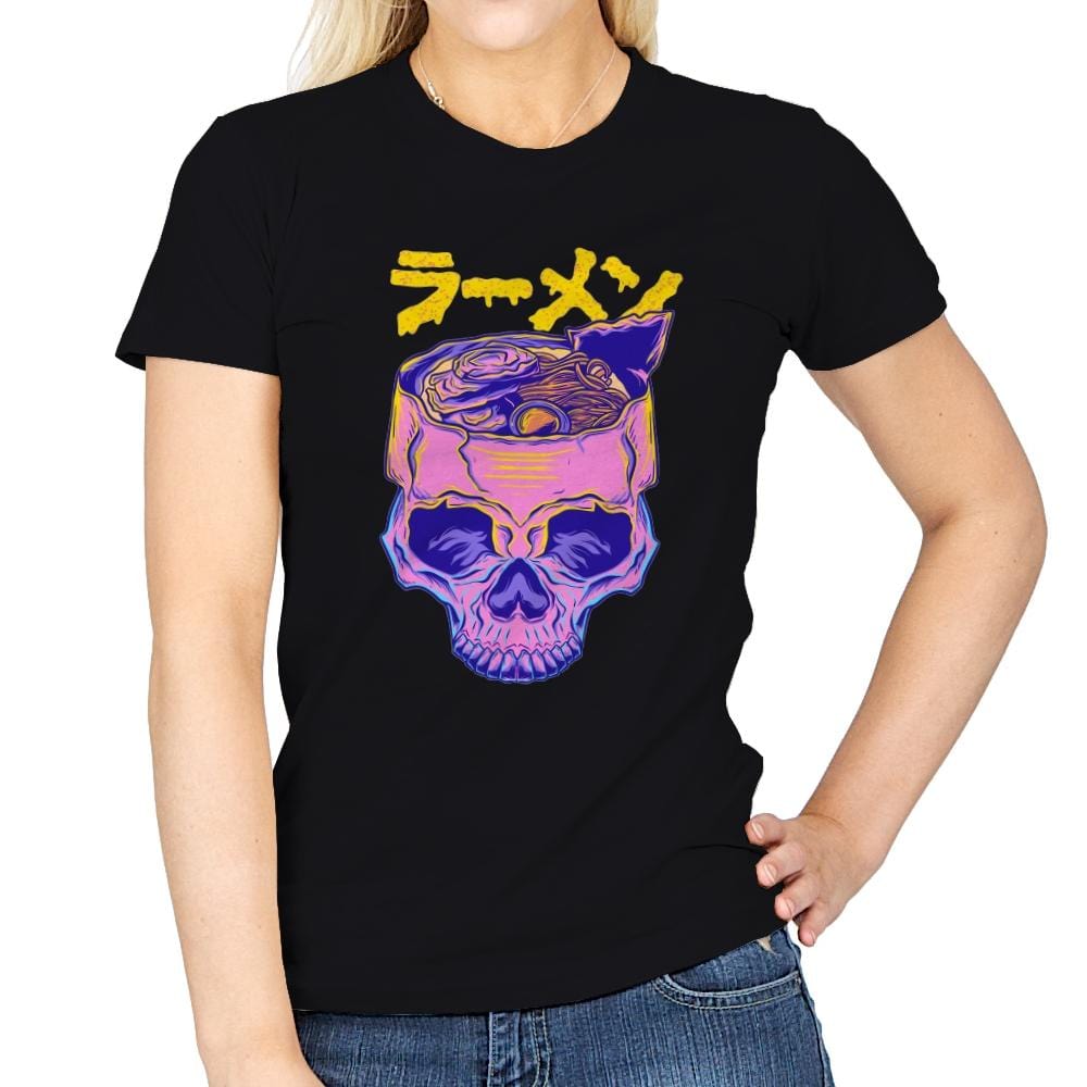 Skull Ramen - Womens T-Shirts RIPT Apparel Small / Black
