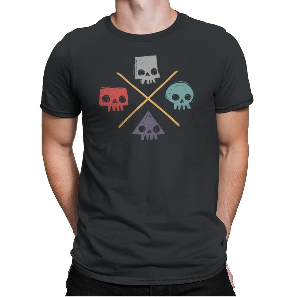 Skull Shapes - Mens Premium T-Shirts RIPT Apparel Small / Heavy Metal