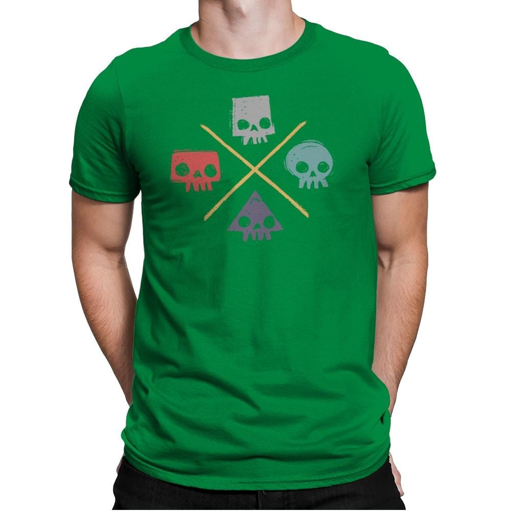 Skull Shapes - Mens Premium T-Shirts RIPT Apparel Small / Kelly