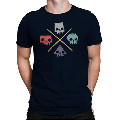 Skull Shapes - Mens Premium T-Shirts RIPT Apparel Small / Midnight Navy