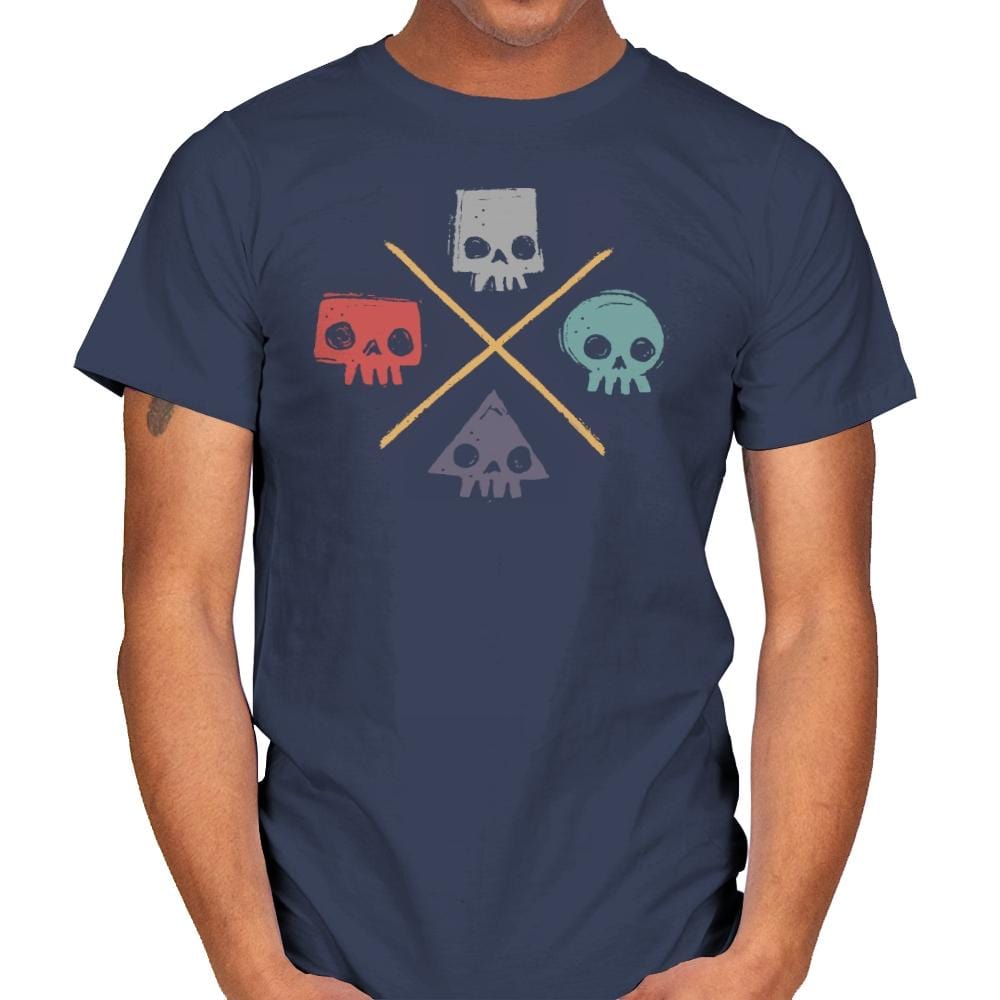Skull Shapes - Mens T-Shirts RIPT Apparel Small / Navy