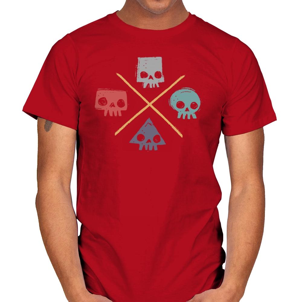Skull Shapes - Mens T-Shirts RIPT Apparel Small / Red