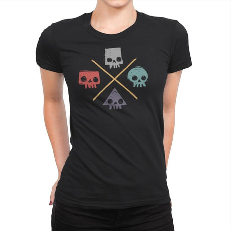 Skull Shapes - Womens Premium T-Shirts RIPT Apparel Small / Black