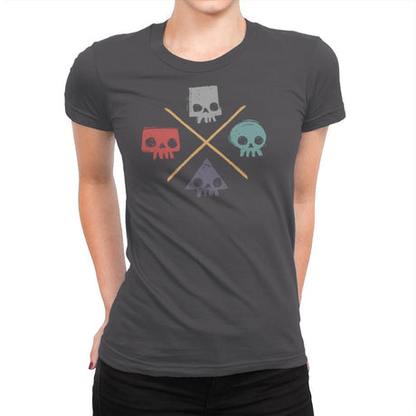 Skull Shapes - Womens Premium T-Shirts RIPT Apparel Small / Heavy Metal