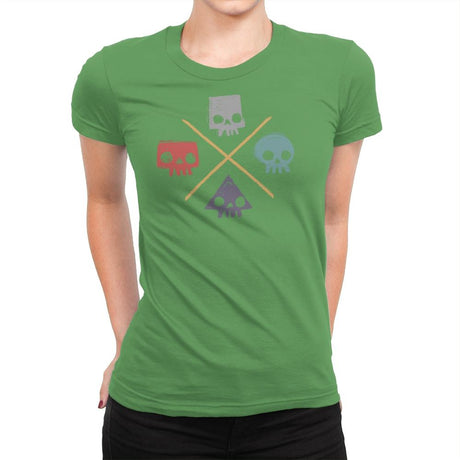 Skull Shapes - Womens Premium T-Shirts RIPT Apparel Small / Kelly