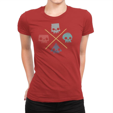 Skull Shapes - Womens Premium T-Shirts RIPT Apparel Small / Red