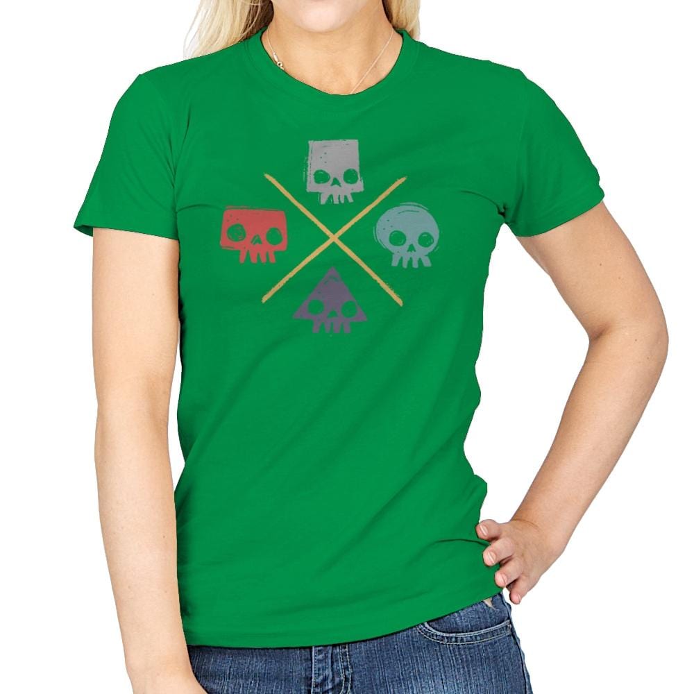 Skull Shapes - Womens T-Shirts RIPT Apparel Small / Irish Green