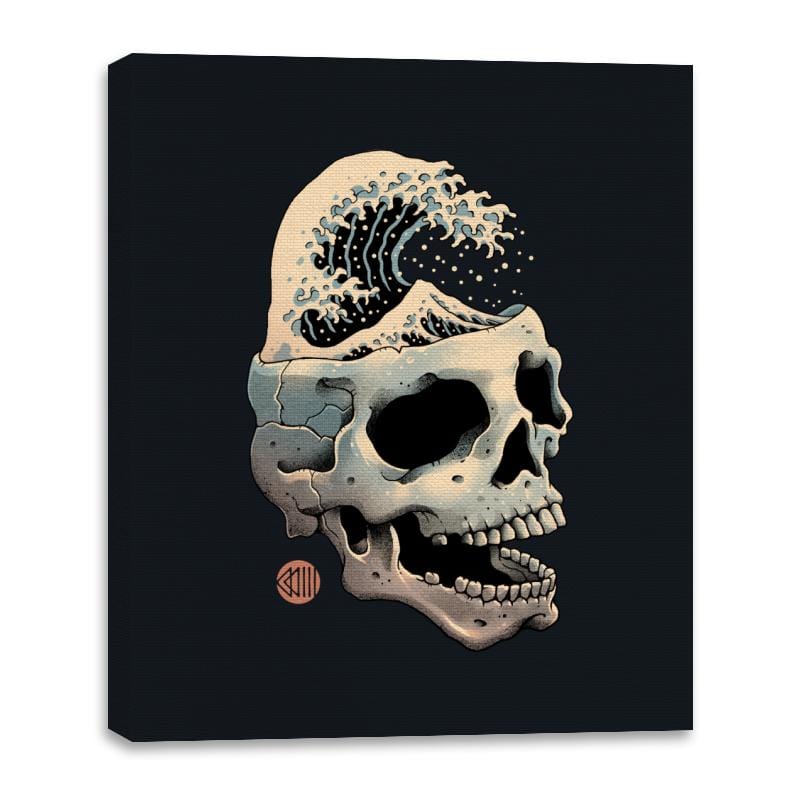 Skull Wave - Canvas Wraps Canvas Wraps RIPT Apparel 16x20 / Black