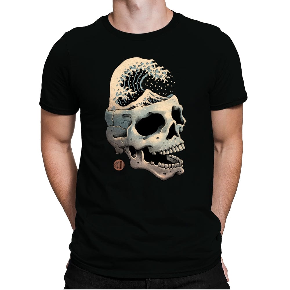 Skull Wave - Mens Premium T-Shirts RIPT Apparel Small / Black