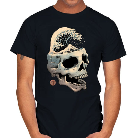 Skull Wave - Mens T-Shirts RIPT Apparel Small / Black