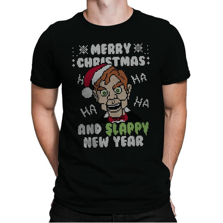 Slappy New Year! - Ugly Holiday - Mens Premium T-Shirts RIPT Apparel Small / Black