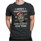 Slappy New Year! - Ugly Holiday - Mens Premium T-Shirts RIPT Apparel Small / Heavy Metal
