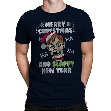 Slappy New Year! - Ugly Holiday - Mens Premium T-Shirts RIPT Apparel Small / Midnight Navy