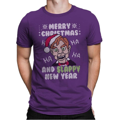 Slappy New Year! - Ugly Holiday - Mens Premium T-Shirts RIPT Apparel Small / Purple Rush