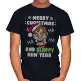 Slappy New Year! - Ugly Holiday - Mens T-Shirts RIPT Apparel Small / Black
