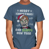 Slappy New Year! - Ugly Holiday - Mens T-Shirts RIPT Apparel Small / Indigo Blue