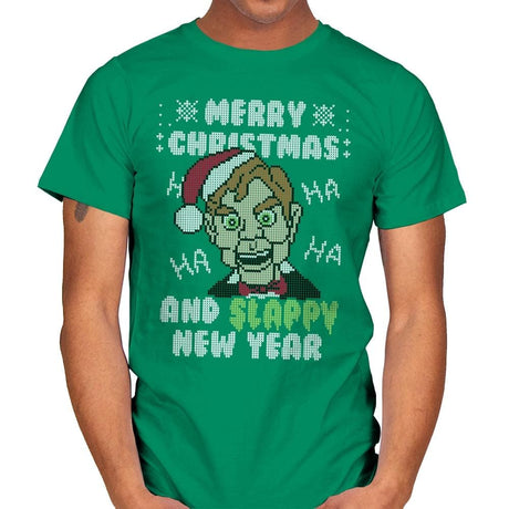 Slappy New Year! - Ugly Holiday - Mens T-Shirts RIPT Apparel Small / Kelly Green