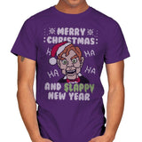 Slappy New Year! - Ugly Holiday - Mens T-Shirts RIPT Apparel Small / Purple