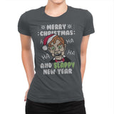 Slappy New Year! - Ugly Holiday - Womens Premium T-Shirts RIPT Apparel Small / Heavy Metal
