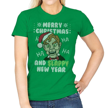 Slappy New Year! - Ugly Holiday - Womens T-Shirts RIPT Apparel Small / Irish Green
