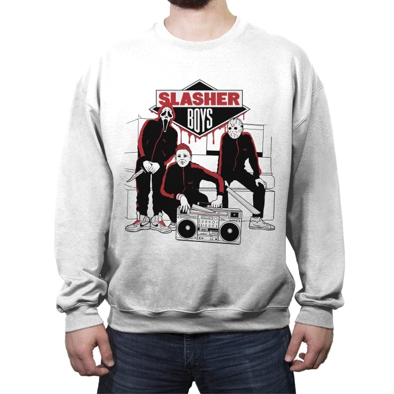 Slasher Boys - Crew Neck Sweatshirt Crew Neck Sweatshirt RIPT Apparel Small / White