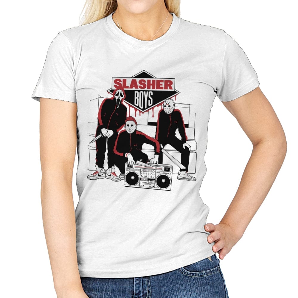 Slasher Boys - Womens T-Shirts RIPT Apparel Small / White
