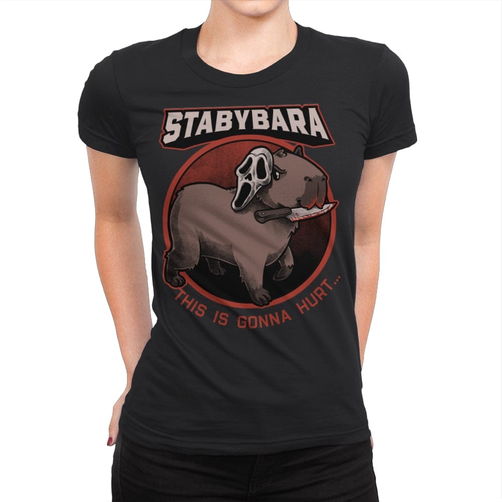 Slasher Capybara  - Womens Premium T-Shirts RIPT Apparel Small / Black