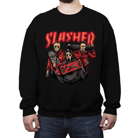 Slasher Club - Crew Neck Sweatshirt Crew Neck Sweatshirt RIPT Apparel Small / Black
