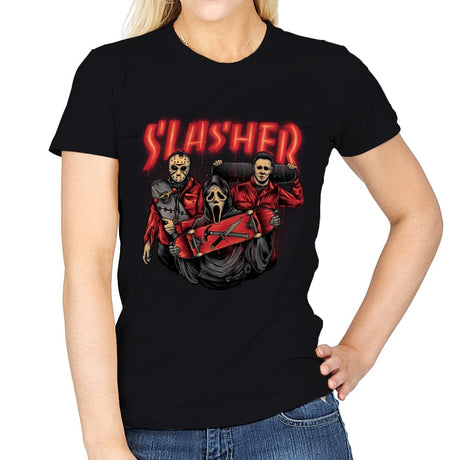 Slasher Club - Womens T-Shirts RIPT Apparel Small / Black