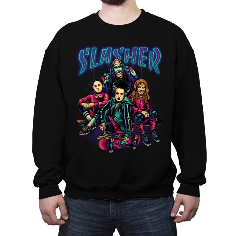 Slasher Girls - Crew Neck Sweatshirt Crew Neck Sweatshirt RIPT Apparel Small / Black