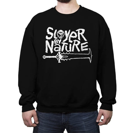 Slayer by Nature - Crew Neck Sweatshirt Crew Neck Sweatshirt RIPT Apparel Small / Black