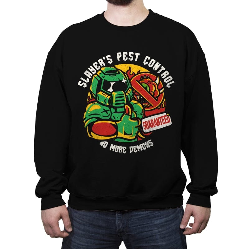 Slayer's Pest Control - Crew Neck Sweatshirt Crew Neck Sweatshirt RIPT Apparel Small / Black