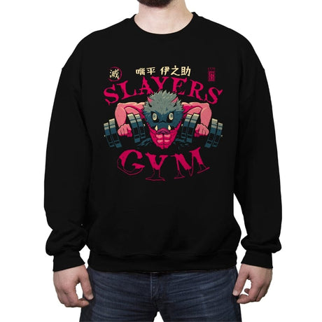 Slayers Gym - Inosuke - Crew Neck Sweatshirt Crew Neck Sweatshirt RIPT Apparel Small / Black