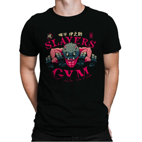 Slayers Gym - Inosuke - Mens Premium T-Shirts RIPT Apparel Small / Black