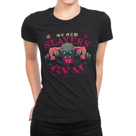 Slayers Gym - Inosuke - Womens Premium T-Shirts RIPT Apparel Small / Black