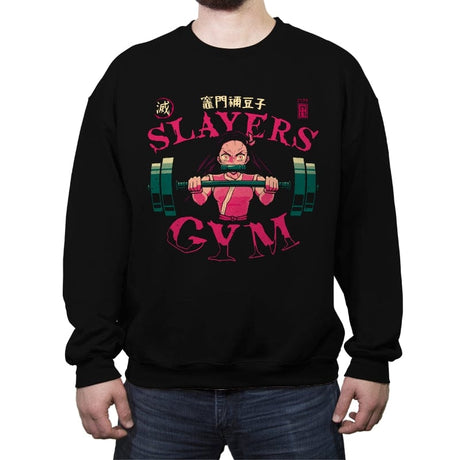 Slayers Gym - Nezuko - Crew Neck Sweatshirt Crew Neck Sweatshirt RIPT Apparel Small / Black