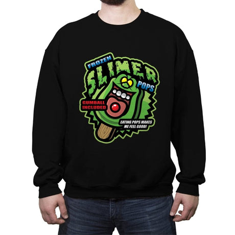 Slimer Pops - Crew Neck Sweatshirt Crew Neck Sweatshirt RIPT Apparel Small / Black