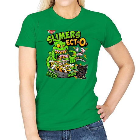 Slimer's Ect-O's Exclusive - Womens T-Shirts RIPT Apparel Small / Irish Green