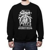 Slimer's Pizza - Crew Neck Sweatshirt Crew Neck Sweatshirt RIPT Apparel Small / Black