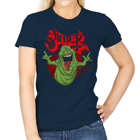 Slimy Ghost - Womens T-Shirts RIPT Apparel Small / Navy