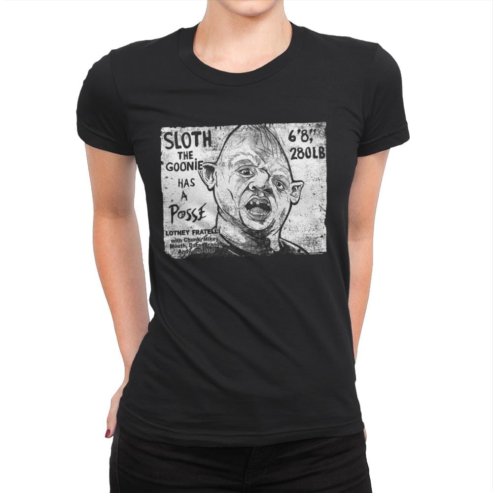 Sloth Posse - Womens Premium T-Shirts RIPT Apparel Small / Black