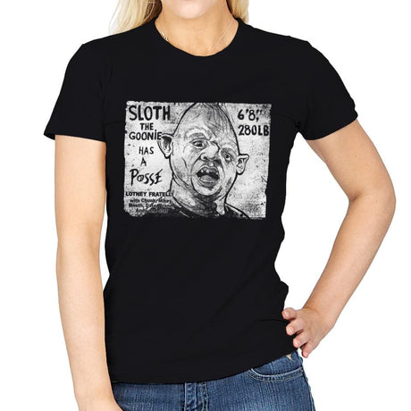 Sloth Posse - Womens T-Shirts RIPT Apparel Small / Black