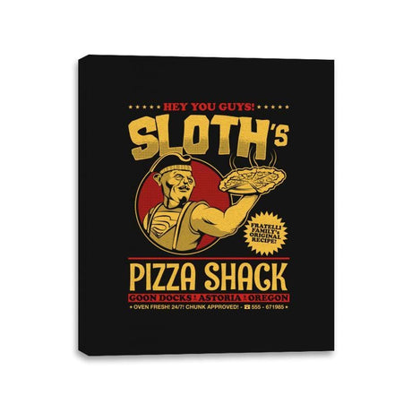 Sloth's Pizza Shack - Canvas Wraps Canvas Wraps RIPT Apparel 11x14 / Black