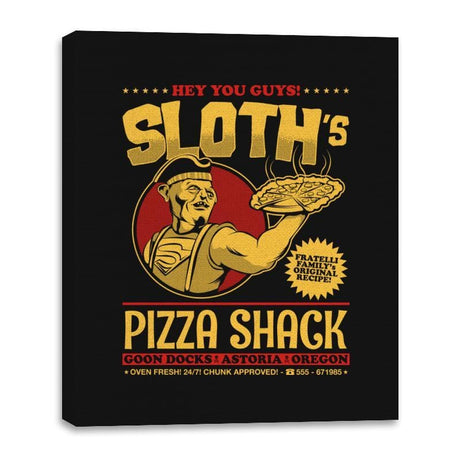 Sloth's Pizza Shack - Canvas Wraps Canvas Wraps RIPT Apparel 16x20 / Black