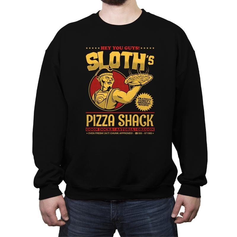 Sloth's Pizza Shack - Crew Neck Sweatshirt Crew Neck Sweatshirt RIPT Apparel