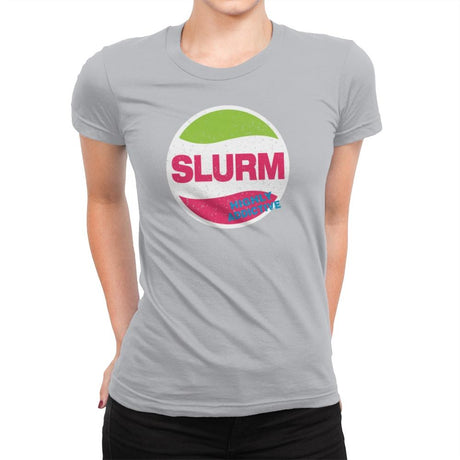 Slurmy - Womens Premium T-Shirts RIPT Apparel Small / Heather Grey