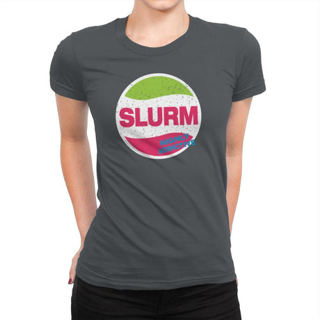 Slurmy - Womens Premium T-Shirts RIPT Apparel Small / Heavy Metal