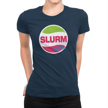 Slurmy - Womens Premium T-Shirts RIPT Apparel Small / Midnight Navy